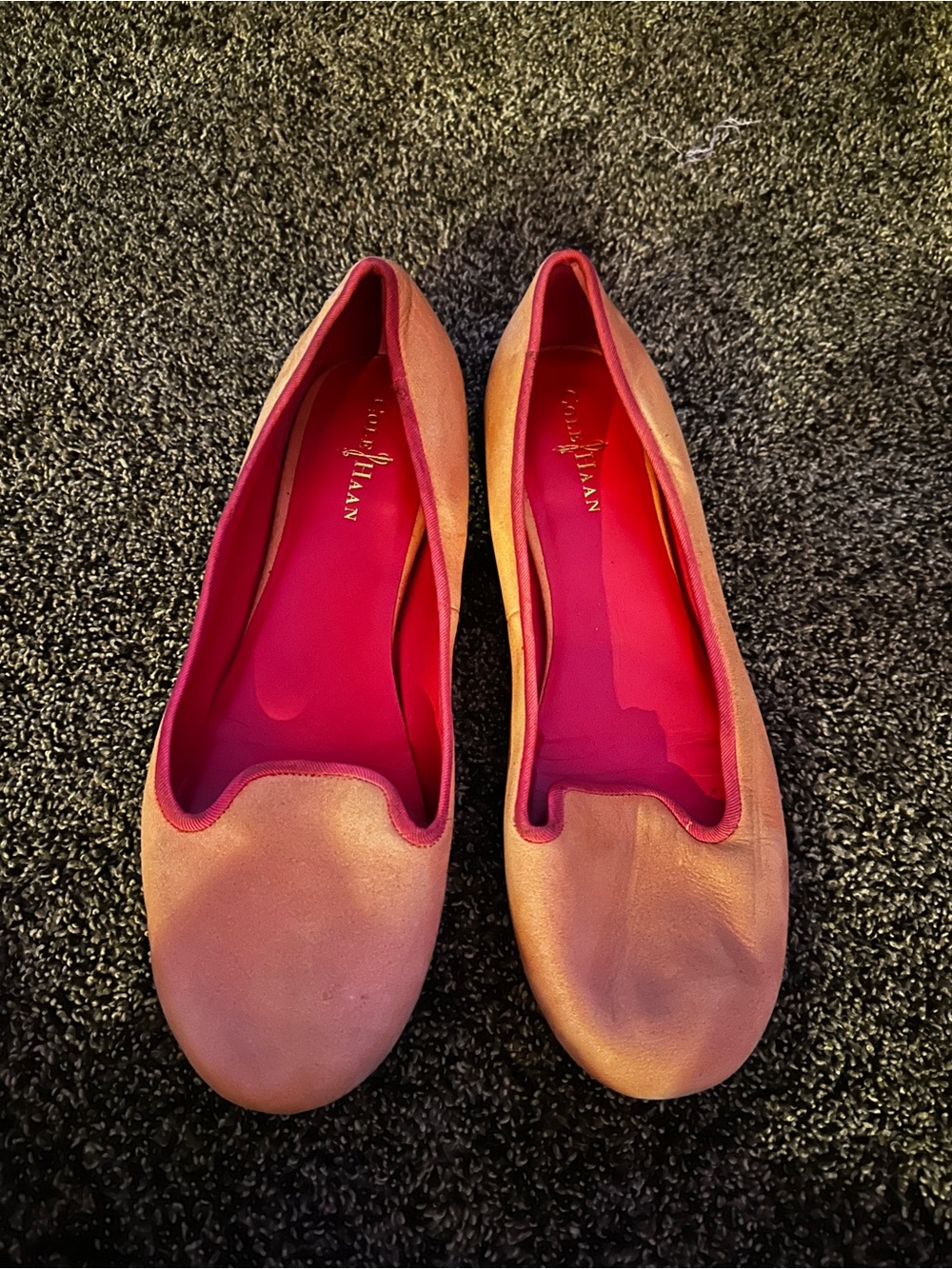 Cole Haan Metallic Pink Ballet Flats with Fuchsia Interior size 11 Summer Staple